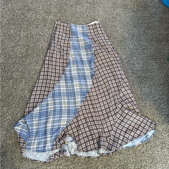Urban Outfitters Dresses & Skirts - Urban Outfitters Blue and Brown Plaid A-Line Skirt